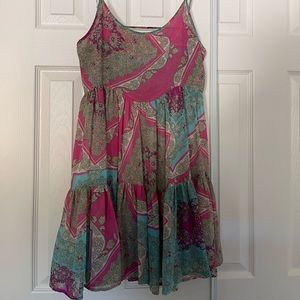 LF paisley open back flowy mini dress